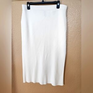 H&M Divided White Ribbed Skirt Size L